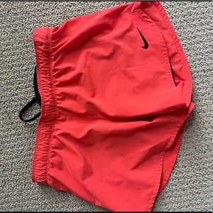 Red Nike shorts with lining